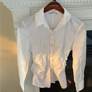Zara Crisp White Button-Down Shirt